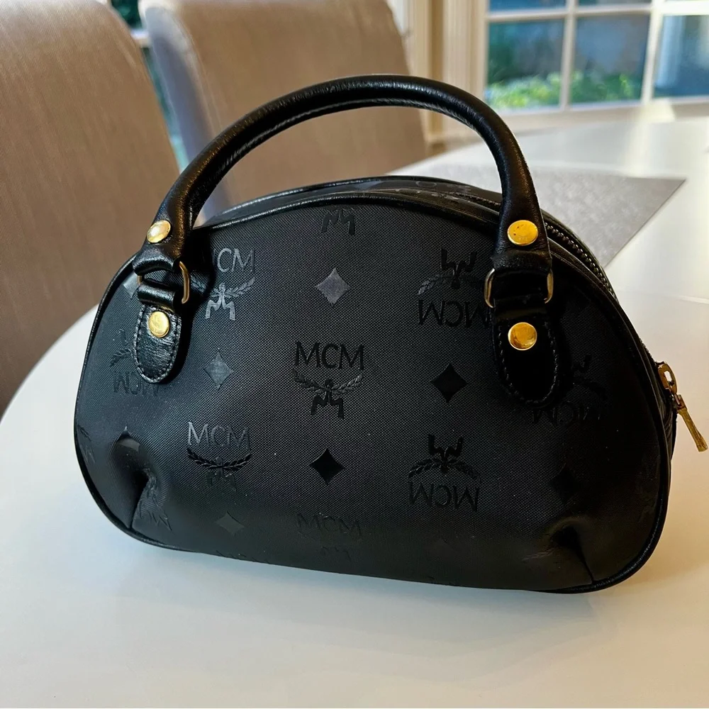 MCM Black Vintage Visetos Mini Handbag - Picture 5 of 10